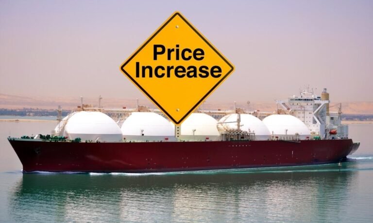 LNG price increase for august 2025